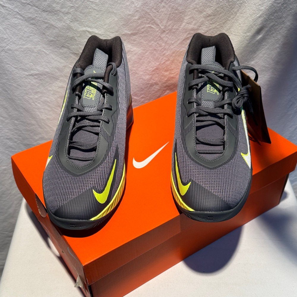 🆕 Nike Charcoal and Neon Green Athletic Shoes